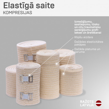 Elastic medical bandage ribbon compressive. High stretch, 100 mm