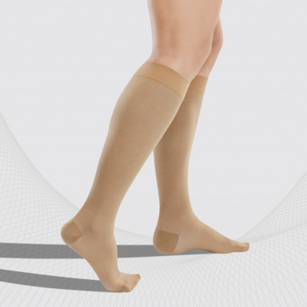 Medical compression knee stockings, with cotton, unisex. For daily use and travel. Cotton
