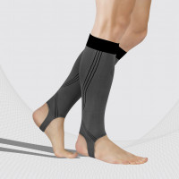 Compression calf sleeves for sport and active lifestyle, with foot straps, unisex. Active