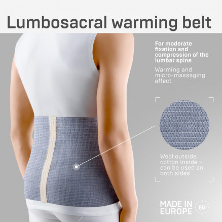 Lumbosacral warming belt grey