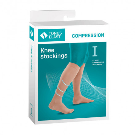 Medical compression knee stockings, unisex.