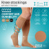 Medical compression knee stockings without toecap, unisex. LUX