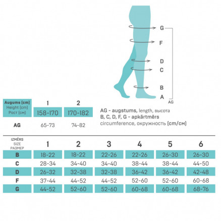 Medical compression mono-stocking with inspection opening, anti-embolism, with fastener on the waistline, unisex. Hospital