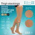 Medical compression thigh stockings with toecap, unisex. LUX