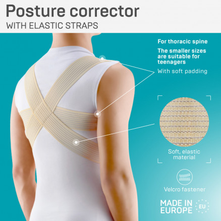 Correcteur de posture élastique médical avec sangles croisées