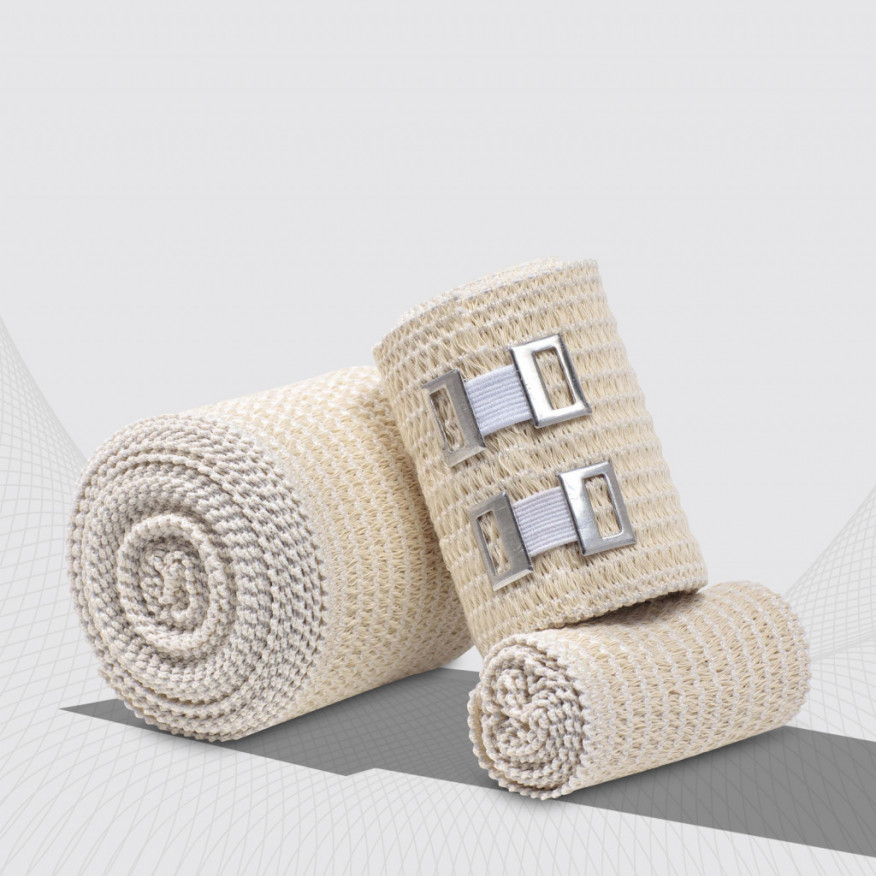 Elastic medical bandage ribbon compressive. Medium stretch, 80 mm Elastic medical bandage ribbon compressive. Medium stretch, 80 mm