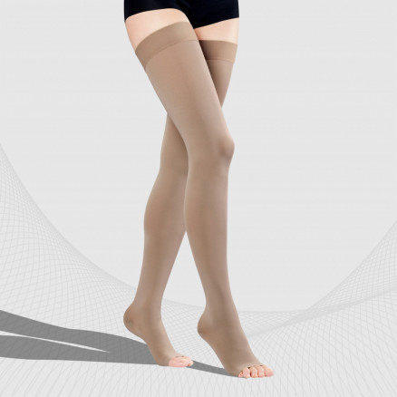 Bas de cuisse de compression médicale élastique sans embout, unisexe. Soft