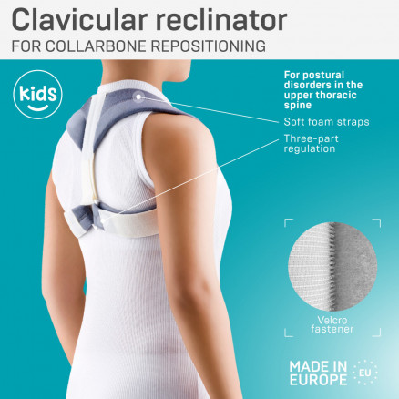 Clavicular reclinator for collarbone repositioning, for kids