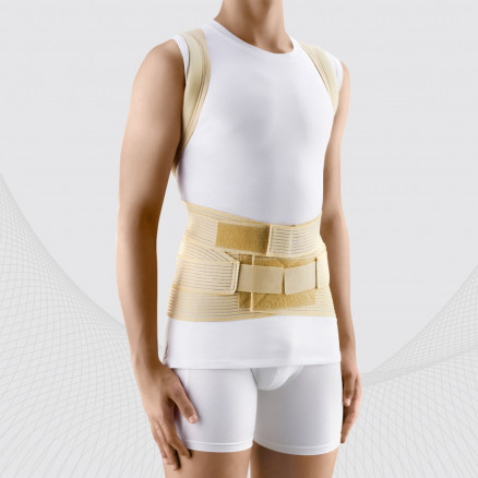 Medical elastic back brace for upper and lower spine. Comfort