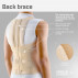 Medical elastic back brace for upper and lower spine, with metal inserts