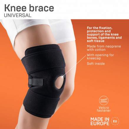 Banda de rodilla médica de neopreno, con apertura para kneecap, universal. lux