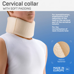 Medical head holder, with soft fixation for neck vertebra