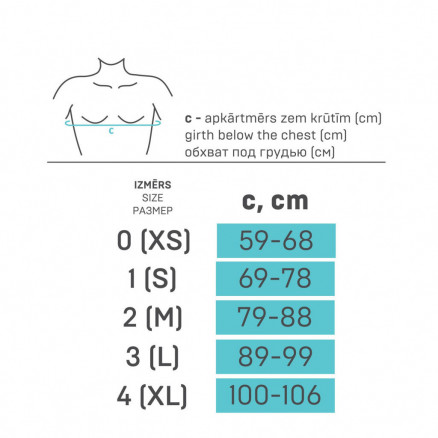 Medizinische elastische Brustwirbelsäulenstütze aus atmungsaktivem und strapazierfähigem Material.