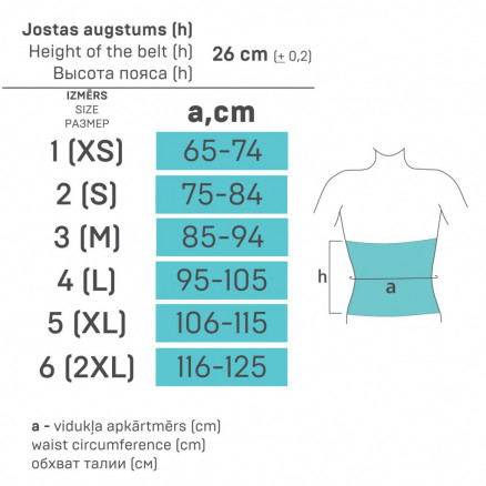 Medizinischer elastischer Gürtel für postoperative Eingriffe, mit Schaumstoffdetails auf der Vorderseite des Gürtels und einer weichen Innenseite. LUX