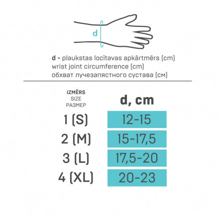 Ортез (тутор) для фиксации лучезапястного сустава с жесткой вставкой