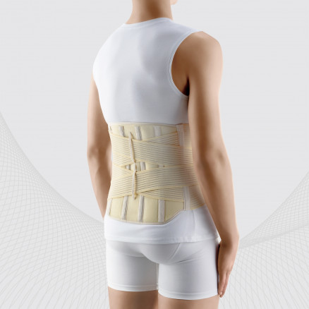 Medical elastic lumbar fixation corset with metal inserts and