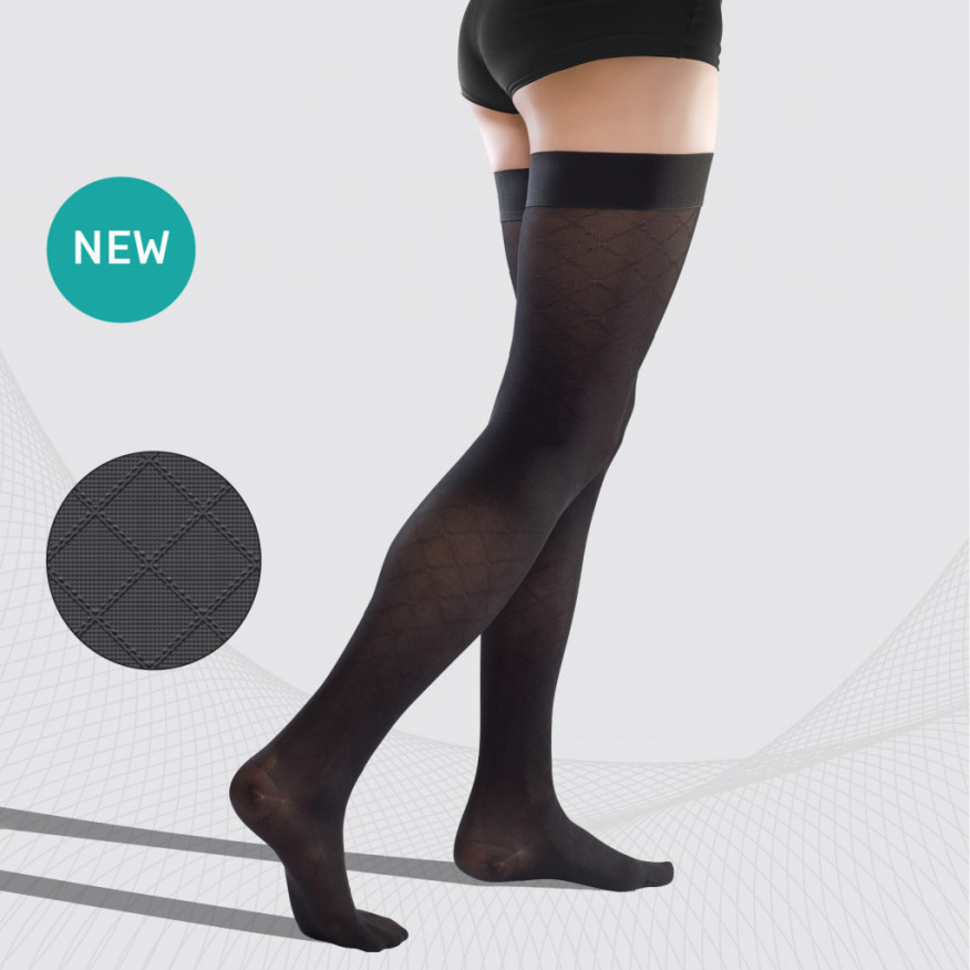 Medical compression thigh stockings, patterned Tonus Elast